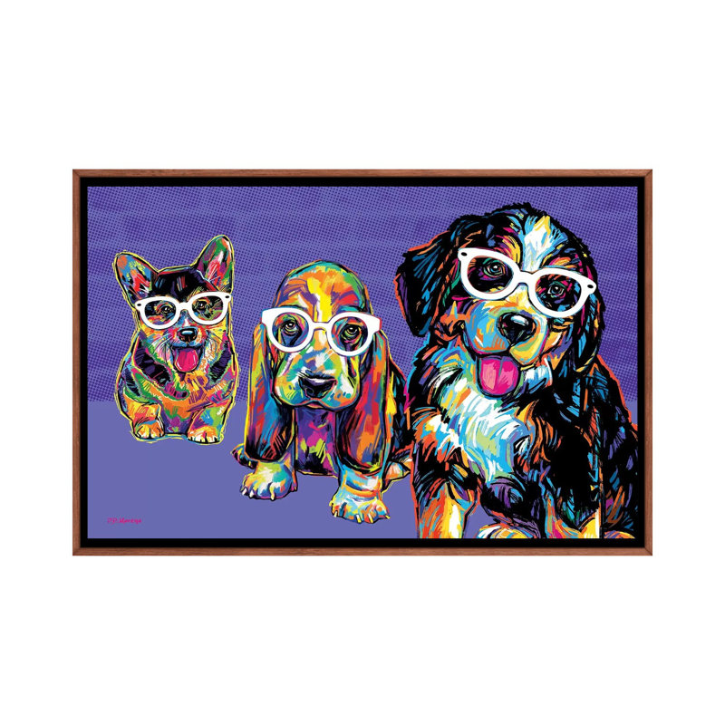 Rat Pack by P.D. Moreno - Print on Canvas, Classic Brown Wood Framed, 66.04 cm H x 45.72 cm W