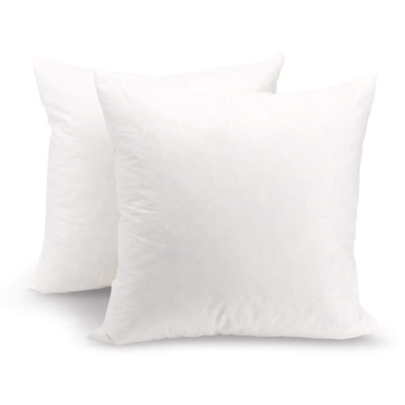 Cheer Collection 26" White Cotton Feather Down Pillow Inserts, Set of 2