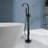  Topcraft Single Handle Floor Mounted Freestanding Tub Faucet with Handheld Shower，Matte Blcak-69763968