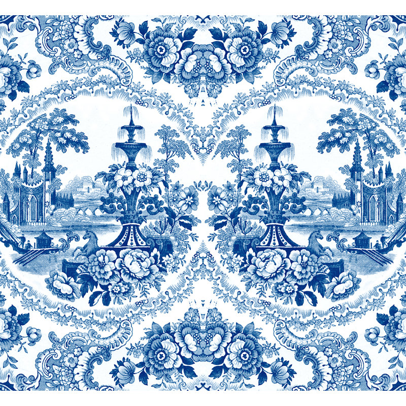 Mallie 10m x 90cm Matte Paste the Wall Wallpaper Roll, Blue