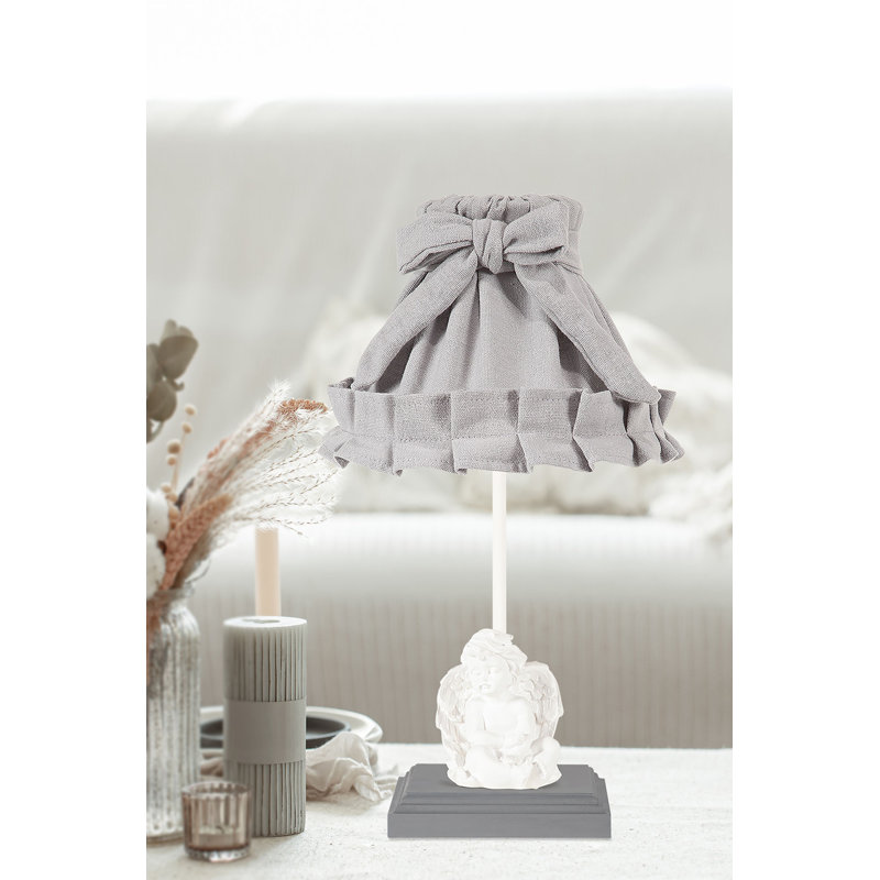 Lampe de table 16,5 po, gris, gris