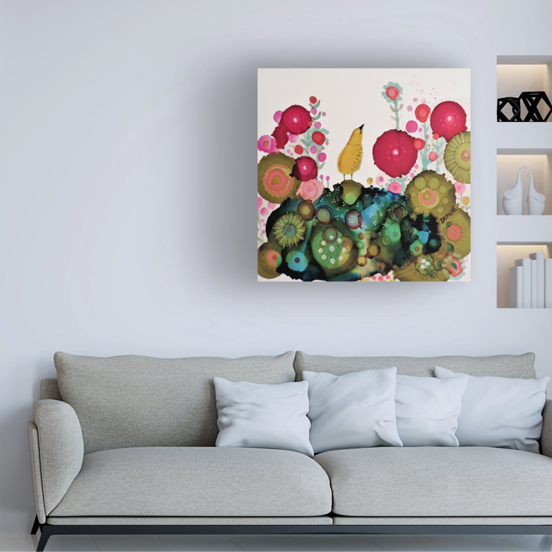Art sur toile «Joy» par Sylvie Demers, H 18 po x l 18 po x P 2 po