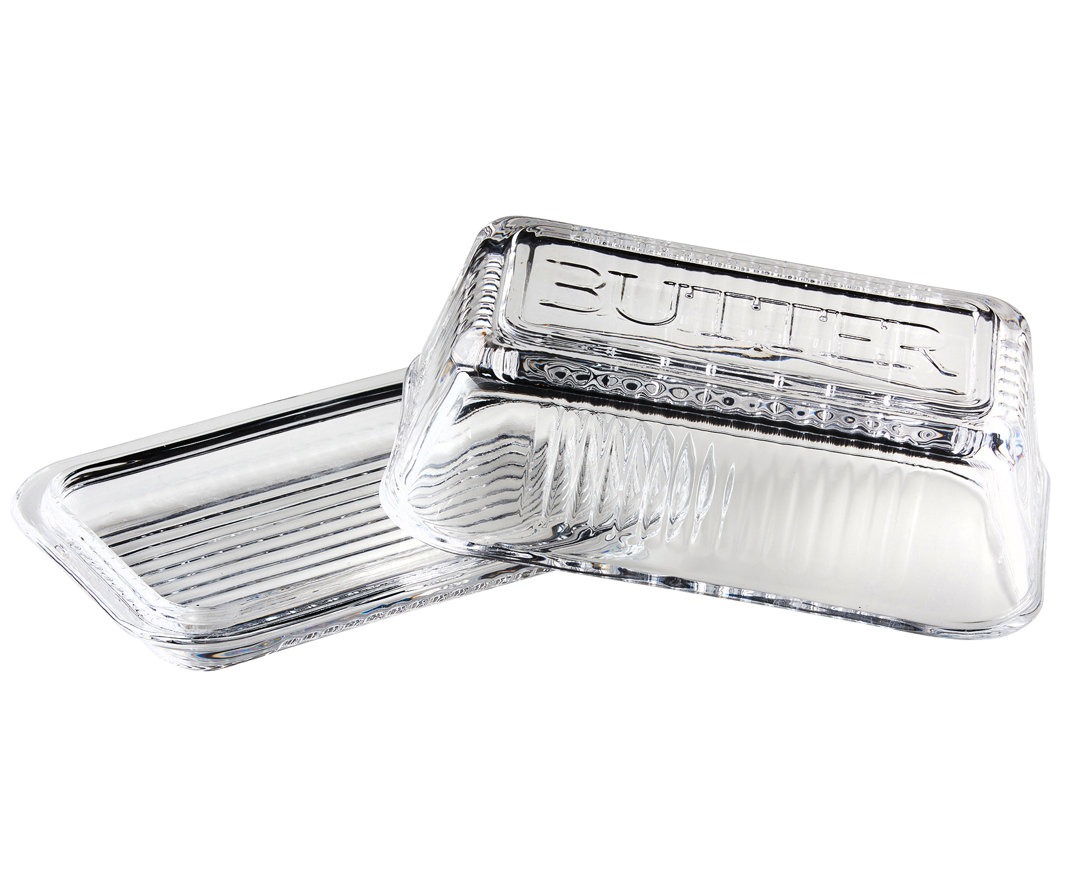 Gracie Oaks Tokarz Glass Butter Dish Gracie Oaks