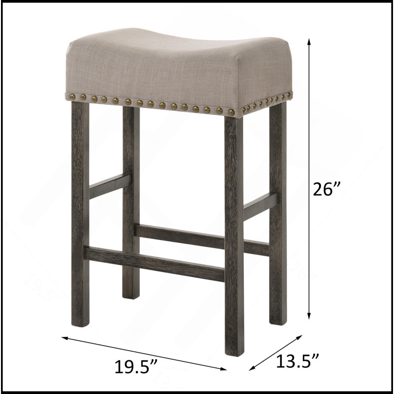 Tabouret à hauteur de comptoir brun clair et gris patiné (ensemble de 2)