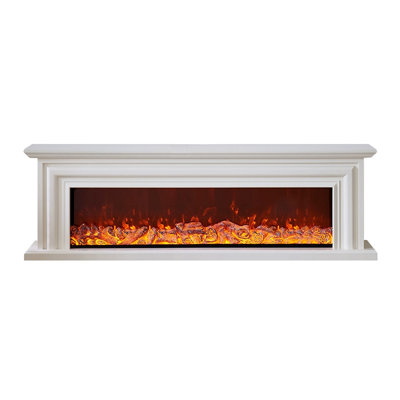 French-style decorative fireplace with simulated fake flames