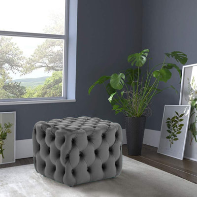 Crooks 75cm Wide Tufted Square Ottoman
