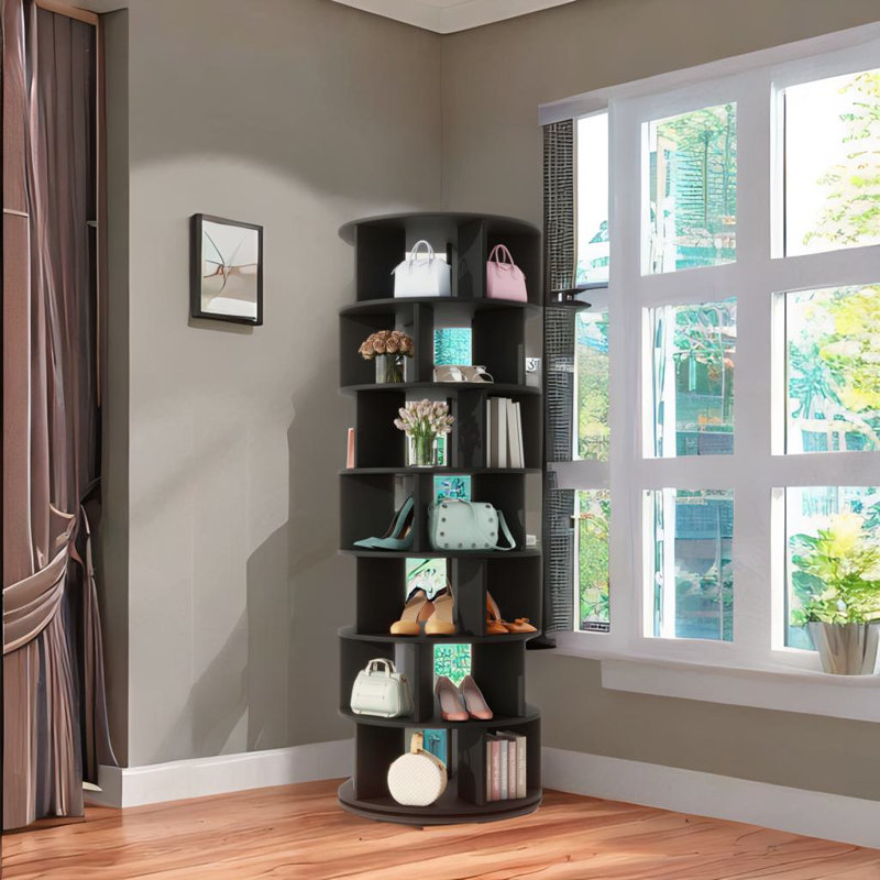 Rotating Shoe Rack Towers, Black