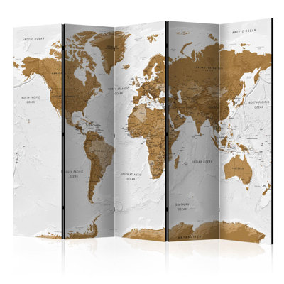 Jade 225cm W x 172cm H 5 - Panel Solid Wood Folding Room Divider