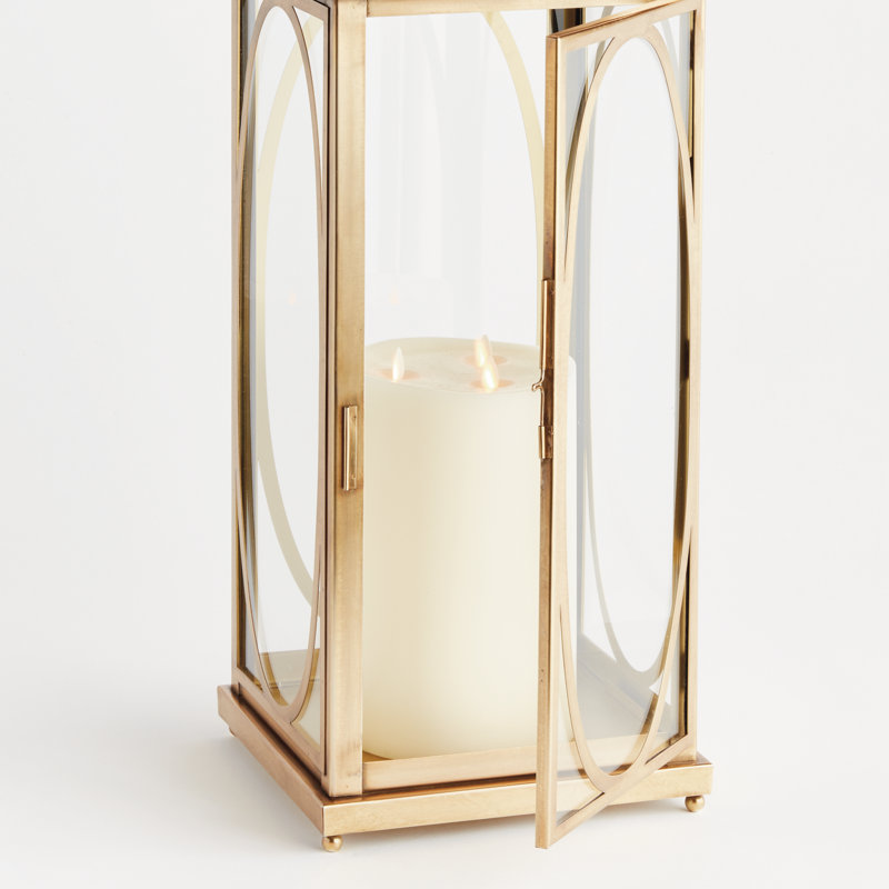 Jace Lantern, 23" H x 10" W x 10" D, Gold