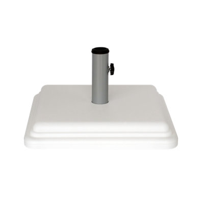 Poids américain: 40 lb Base de parasol d'extérieur carré en béton préfabriqué blanc