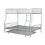 Lit superposé double au-dessus de grand lit double avec lit gigogne en argent - Cadre en fer élégant pour meubles de chambre à coucher-1195653225