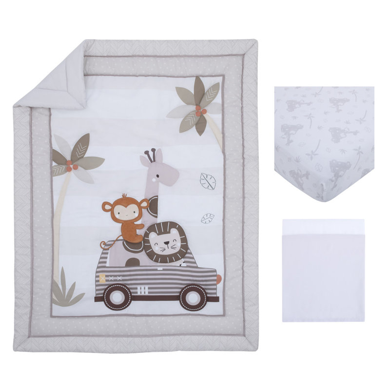 Ensemble de literie pour lit de bébé 3 pièces Mackenzie Jungle Ride