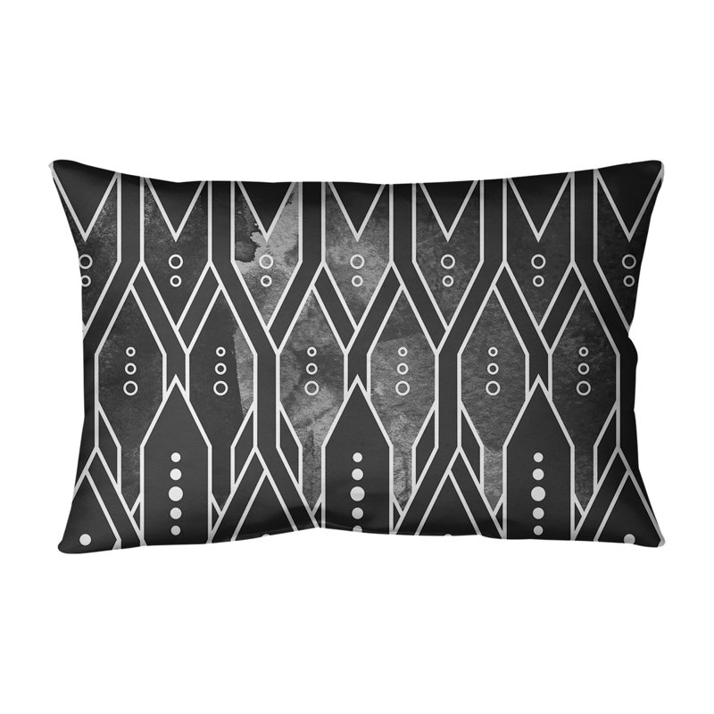 Coussin lombaire, Duvet synthétique, Noir, 14 po x 20 po