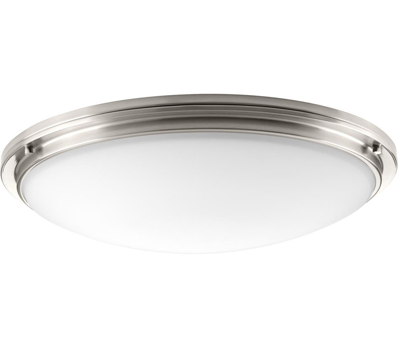 Plafonnier encastré simple à 1 lumière DEL Vanderhoff, H 3,69 po x l 15 po x P 3,69 po, Nickel brossé