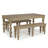 Braydan 3 Piece Solid Wood 84" Dining Set- Rustic Natural-125811745