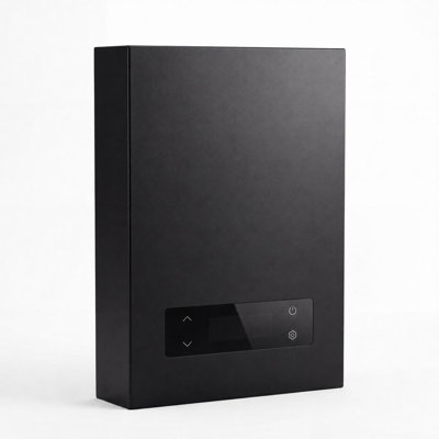 Chauffe-eau électrique sans réservoir 27kW 240V, boîtier en acier inoxydable, eau chaude instantanée sur demande, affichage numérique de la température, auto-modulant, douche pour toute la maison