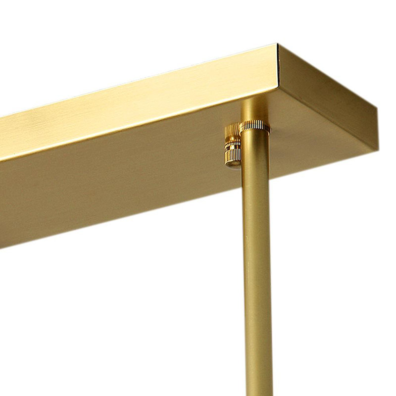 3 - Light Kitchen Island Linear Pendant, Brass
