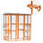 Large Wooden Outdoor Cat House Catio Enclosure, Kitten Cage with Weather Protection, Cat Patio with 6 Platforms - 71"L, Orange