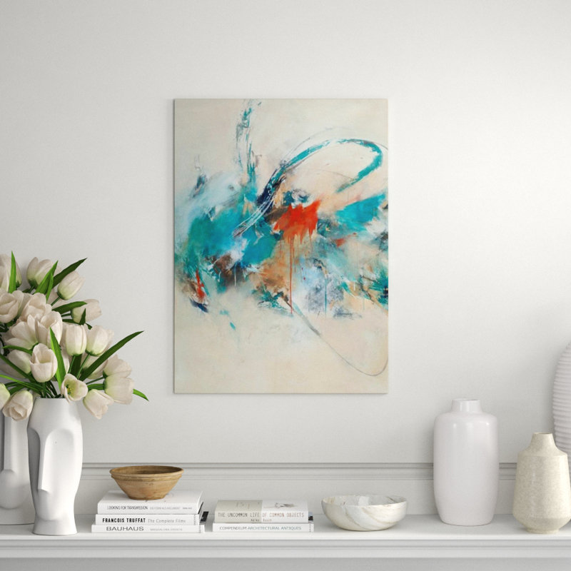 Heart To Heart Print by Sara Brown, Image Brush Gel, 55" H x 40" W x 1.5" D