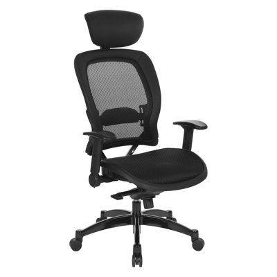 Executive Black Breathable Mesh Chair with Flip Arms by Office Star Products