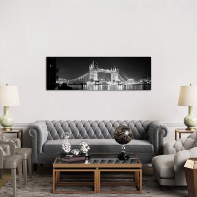 Low Angle View Of A Bridge Lit Up At Night, Tower Bridge, London, England by Panoramic Images - No Frame Panoramic Print on Canvas