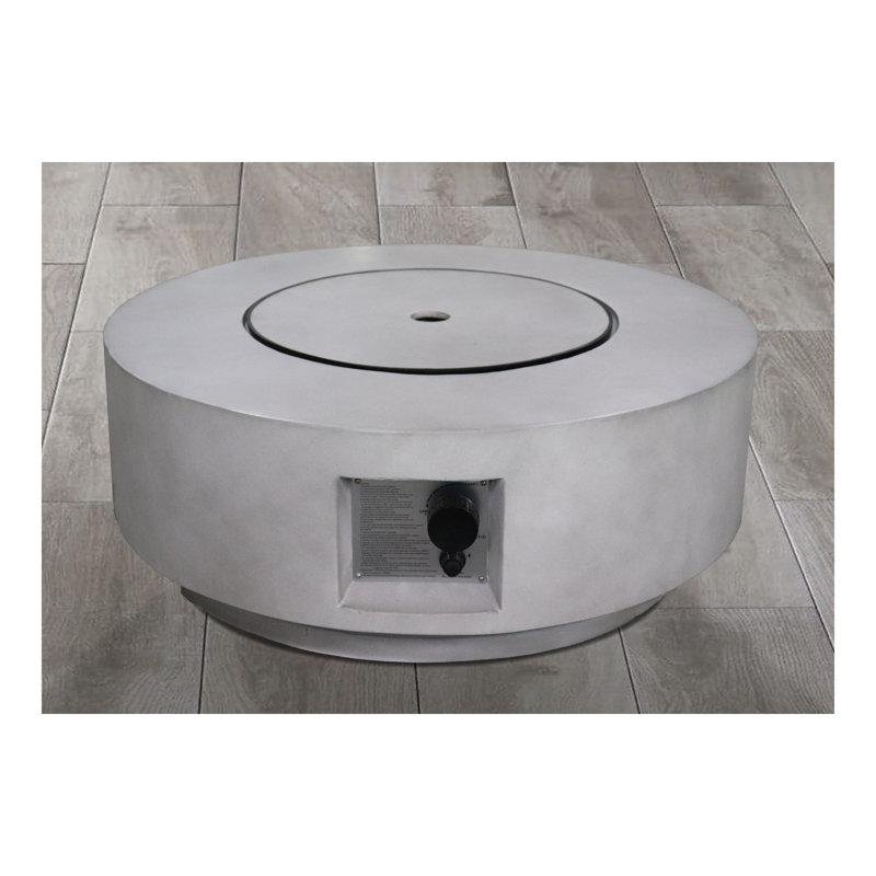 Foyer de table d'extérieur au gaz propane / gaz naturel en béton armé 30 po avec couvercle (béton) CM-1003C