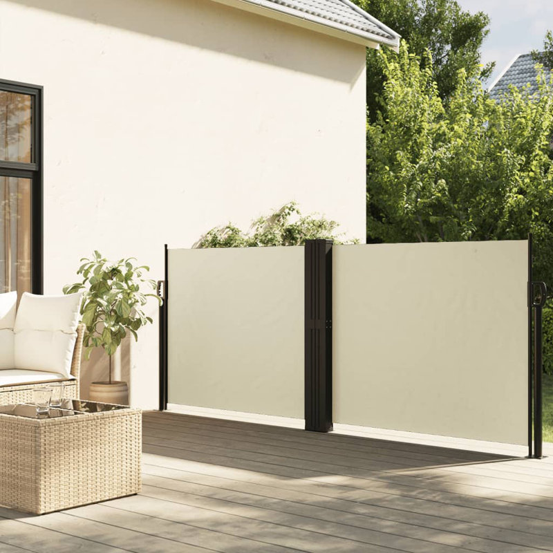 Dakota Fields Retractable Side Awning, Cream, 100cm H x 600cm W