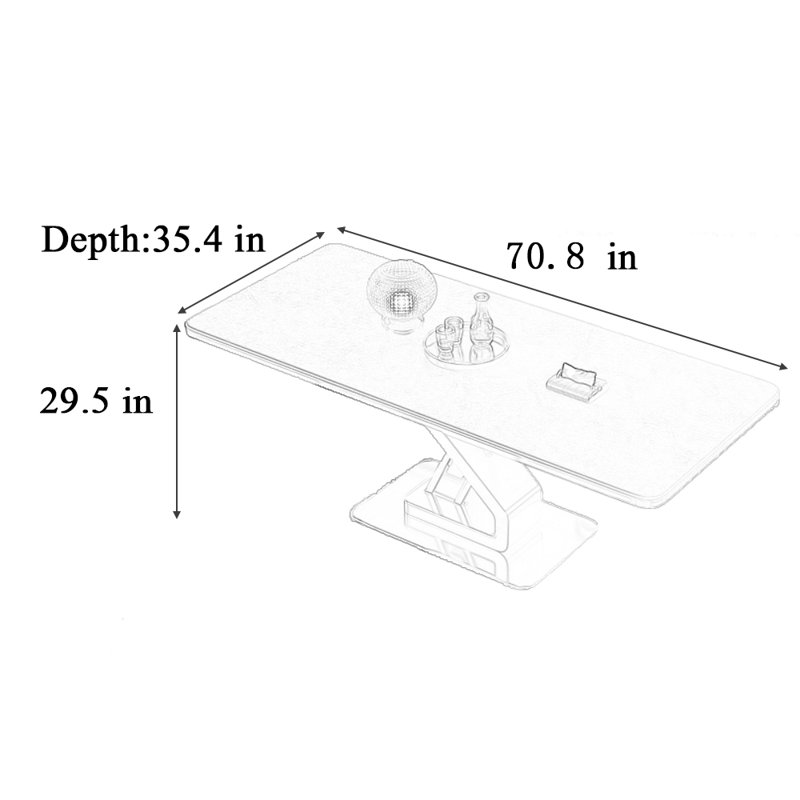 Katessa, H 29,5 po x L 70,8 po x l 35,4 po, Noir