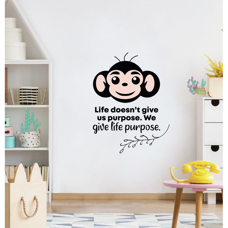 Décalcomanie murale en vinyle lifepurpose Monkey, H 10 po x l 10 po