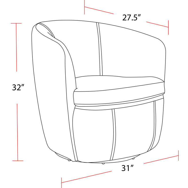 Brooksley Top Grain Genuine Italian Leather Swivel Barrel Chair (Set of 2), Snow