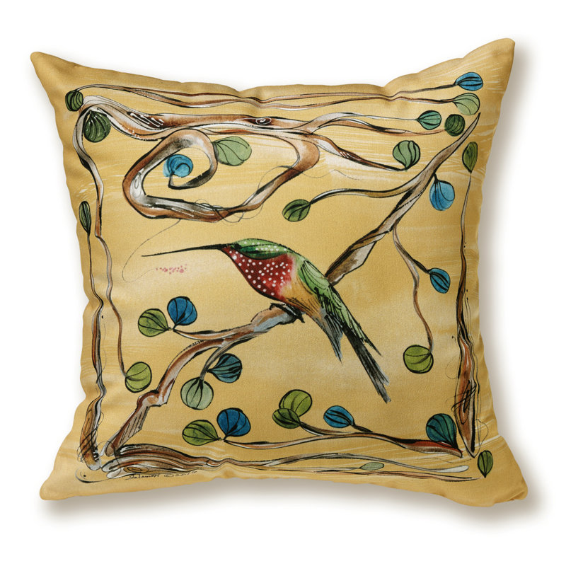 The Natural World Collection Hummingbird Indoor/Outdoor Throw Pillow, 16" x 16"