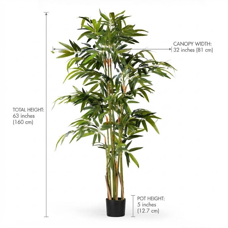 63 inches Artificial Bamboo Palm Tree in Nursery Pot