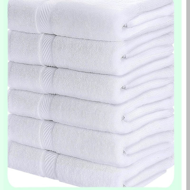 PureSoft Cotton Towel Set - 24x46, White, 6 Pack