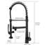 Robinet de cuisine commercial très résistant avec joint de lavabo pré-rinçage noir mat à poignée simple-1435492085