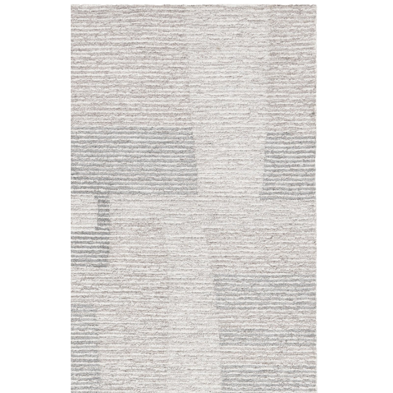 Johnpaul Ebony Hand Tufted Wool Cotton Abstract Rug in Grey/Beige, Runner 2'3" x 9'