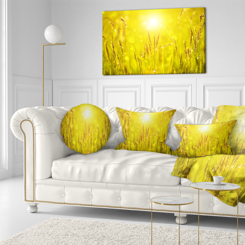 Coussin lombaire herbe au coucher du soleil