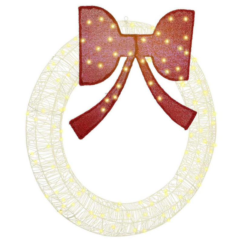 Faux Acrylic Wreath, Warm White, 120 cm x 120 cm
