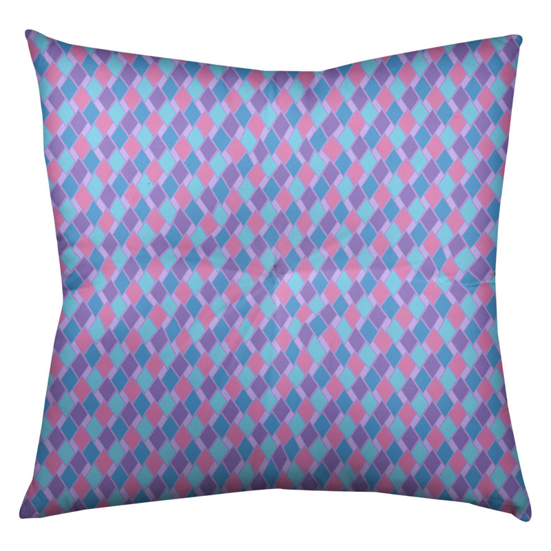 Coussin Katelyn Elizabeth, 26 po x 26 po, Mauve / Bleu
