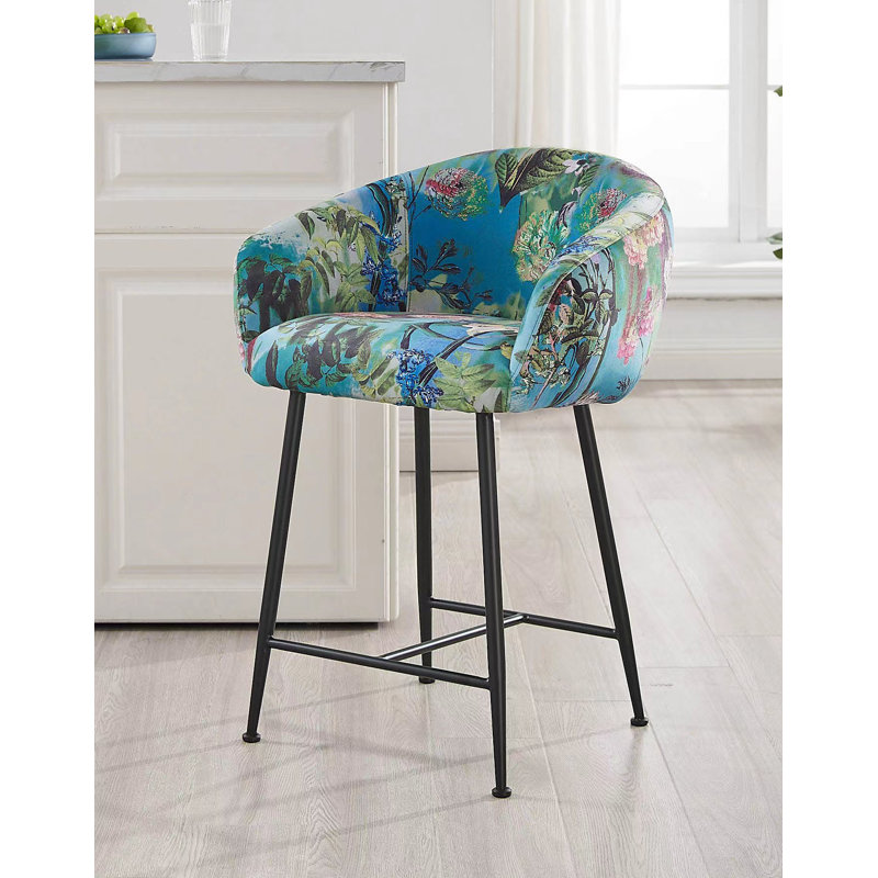 Osbourn Upholstered Velvet Counter Stool