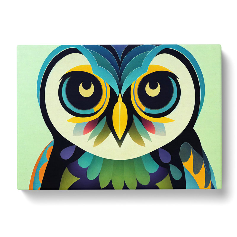 Bold Abstract Owl Vol.3 - Wrapped Canvas, 50cm H x 76cm W x 3cm D