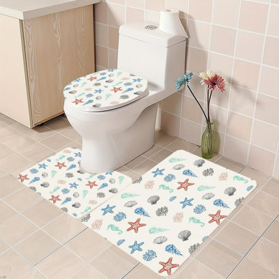 Ensemble de 3 tapis de salle de bain colorés