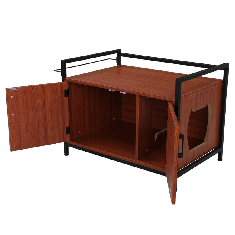 Enceinte de litière en bois Swint, Brun-rouge