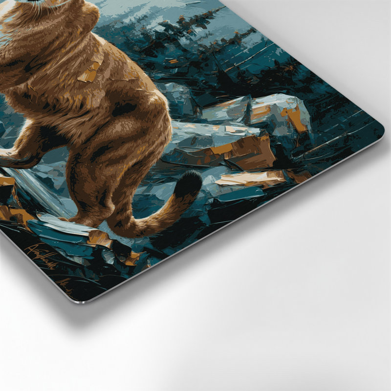 «Big Cats Canadian Cougar», art mural en métal gris, H 16 po x l 20 po