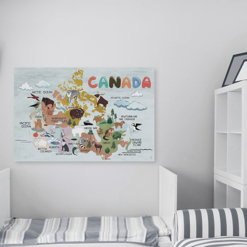 Chaisson «Cloudy Canadian Map», reproduction sur toile tendue, H 30 po x l 45 po x P 1,5 po