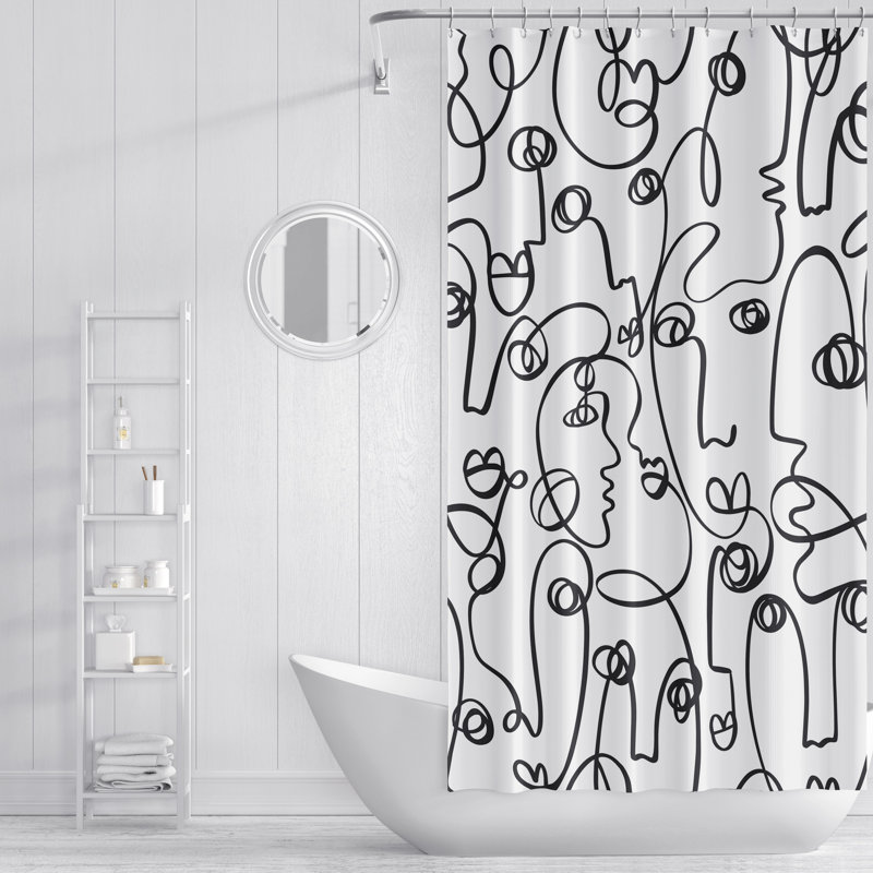 Rideau de douche Line Art, H 72 po x l 70 po