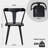 Black Solid Wood Dining Arm Chairs With Curved Back
