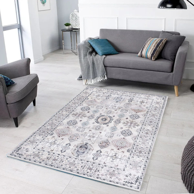 Tapis transitionnel beige délavé Sparx