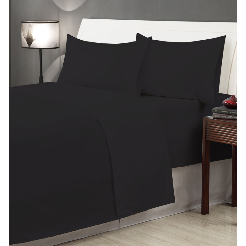 Billie-J Microfiber Sheet Set, Queen, Black