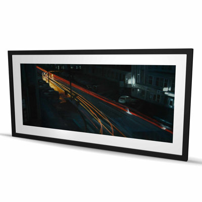 Downtown - Yellow Cities Framed Matted Print for Home Decor