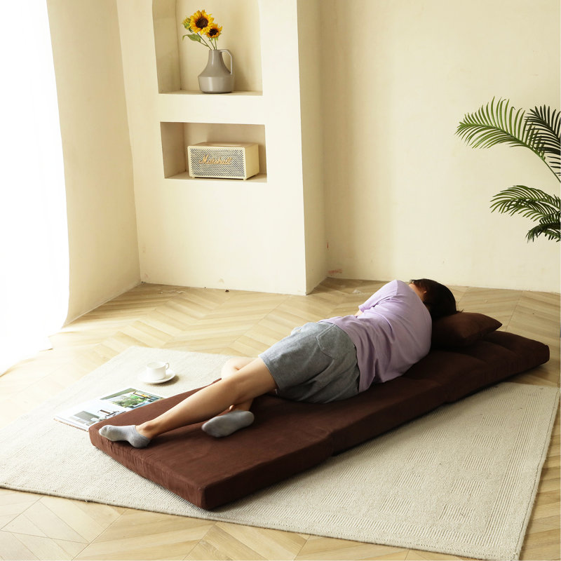 14 - Position Adjustable Reclining , Triple Fold Down, 5 Positions, Fabric, Linen Filler, Metal Frame, Throw Pillow, Small Spaces, Travel Down Surface, Filling, Traveling